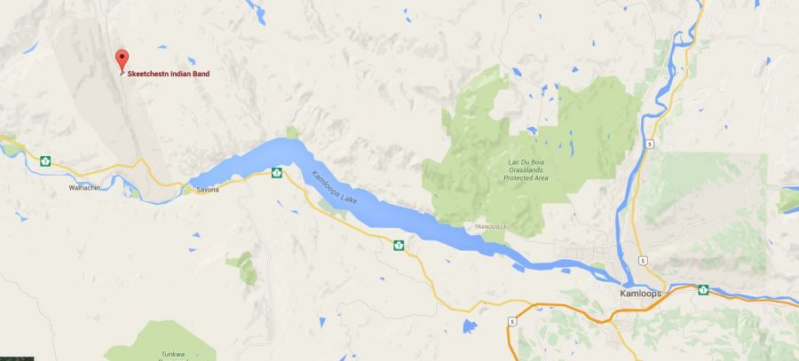 <who> Google Maps> Skeetchestn Indian Band is about 60 kilometres west of Kamloops.