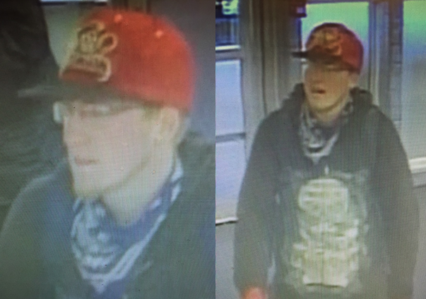 <who> Photo Credit: Crime Stoppers. </who> Kelowna RCMP are looking for a suspected thief caught in surveillance footage. 