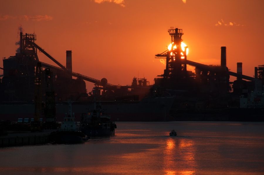 <who> Photo Credit: Contributed </who> A sunset shot of Japanese shipping yard. 