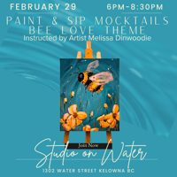 Paint & Sip Mocktails with Artist Melissa Dinwoodie.  Theme:  Bee Love