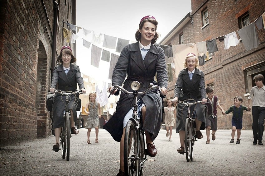 <who> Photo Credit: IMDb </who> Call the Midwife is set in east London in the 1950s.