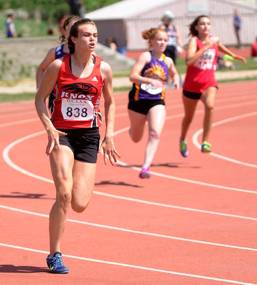 <who>Photo Credit: Lorne White/KelownaNow </who>Emma Cannan of the Dr. Knox Falcons ran to three first-place finishes.