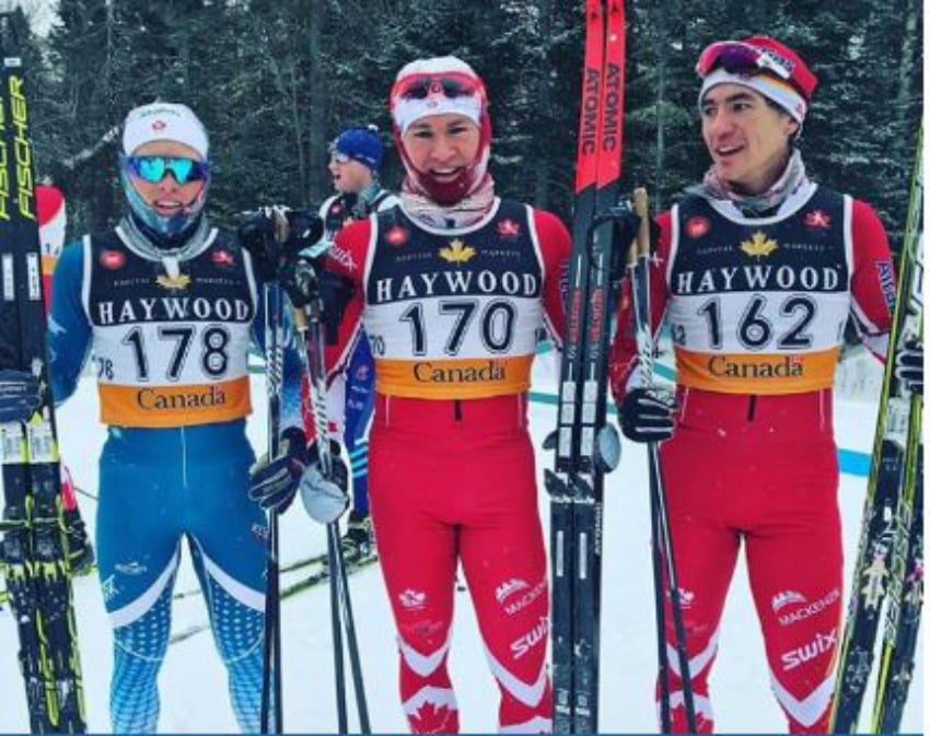 <who>Photo credit: Telemark Cross Country Ski Team</who> From left, Gareth Williams, Knute Johnsgaard and Graham Nishikawa