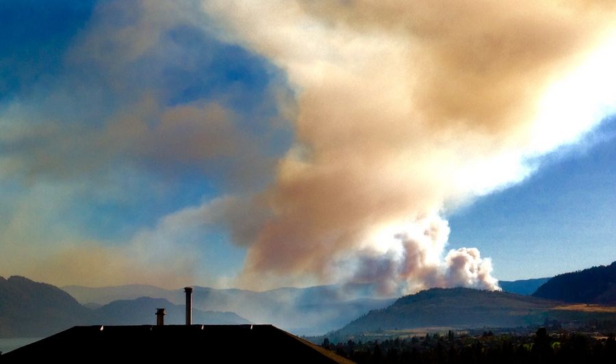 Photo credit: Jennifer Scudds - Photo taken at 5:35 pm from West Kelowna (close to Mission Hill winery). 