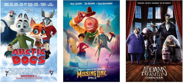 These 3 movies and 2 Paw Patrol movies will be showing every day.