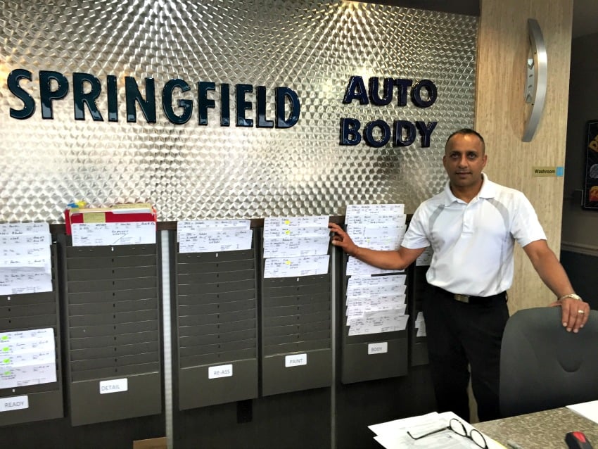 <who> Harj Bharaj, the new owner of Springfield Auto Body