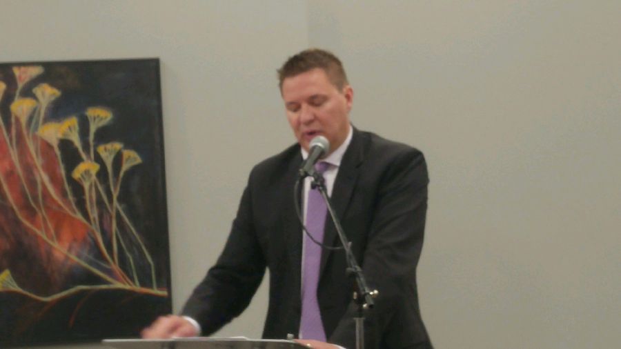 Incumbent Mayor Andrew Jakubeit discussed safe injection sites, crime and public safety in a debate against top challengers Jason Cox and John Vassilaki Tuesday evening.
