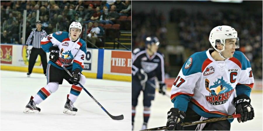 <who>Photo Credit: KelownaNow</who>Kyle Topping and Rodney Southam both had solid games on Saturday. Topping put a number of shots on net while Southam kept the physical game moving.