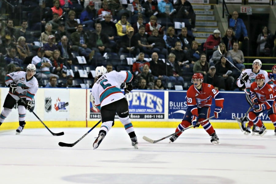 <who>Photo Credit: KelownaNow</who>Rookie Jonathan Smart added to the scoresheet with his first WHL goal.