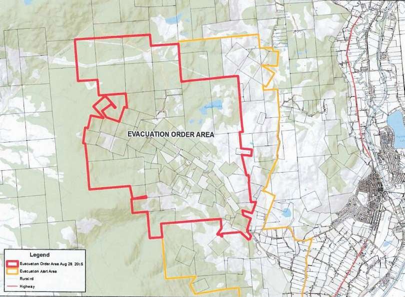 Location of the evacuation order (Photo Credit: RDOS)