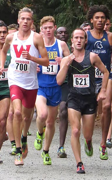 <who>Photo Credit: Sara Madden </who>John Gay (in blue) of Kelowna raced to fourth place in Seattle.