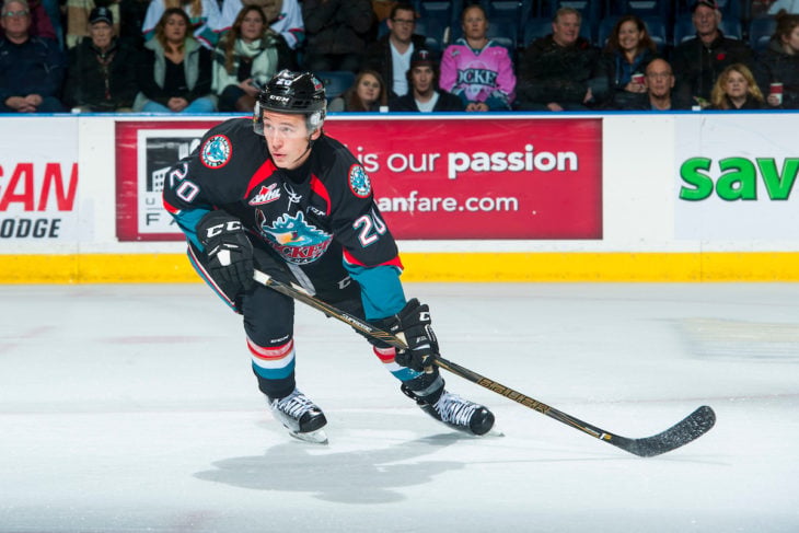 Conner Bruggen-Cate played three seasons with the Rockets, from 2016-19. Now, he is playing for StFX University, currently with four points in 18 games.