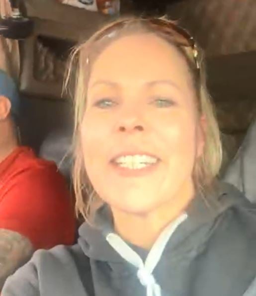 </who>This photo was taken from a video Tamara Lich, the organizer of the Freedom Convoy 2022 GoFundMe campaign, posted to the convoy's Facebook page.