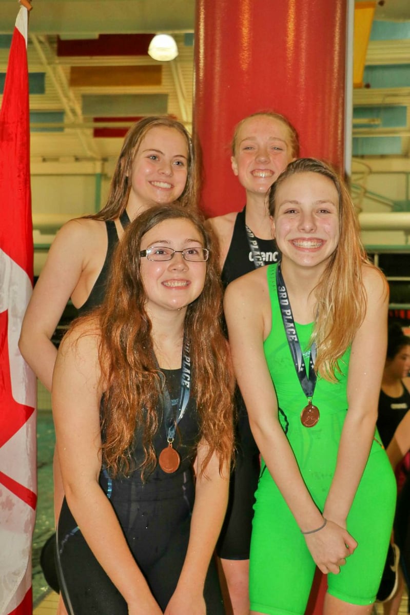 <who>Photo Credit: Contributed</who>The girls open relay team.