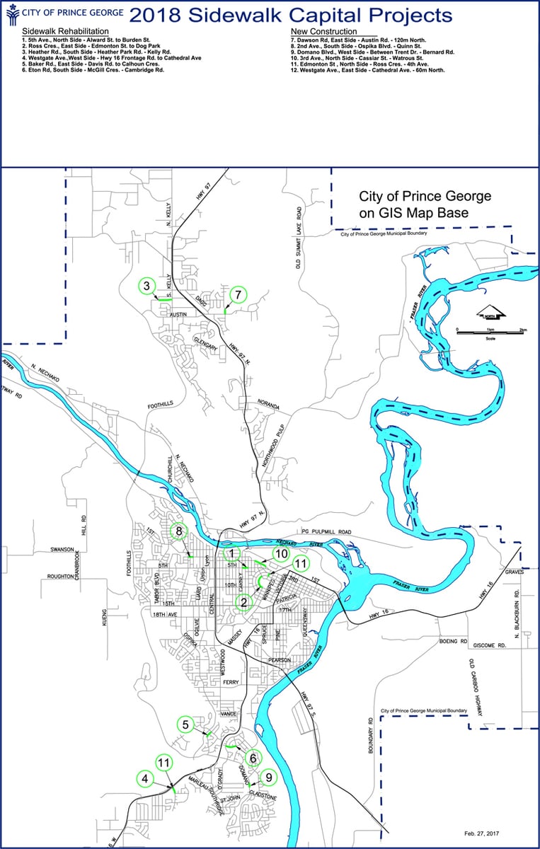 Sidewalk rehabilitation projects for 2018