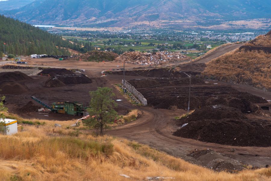 <who>Photo Credit: NowMedia</who> Current wastewater solids operation at Campbell Mountain Landfill