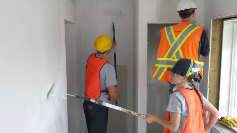 Habitat for Humanity builds allow team members to work together on a worthy project.