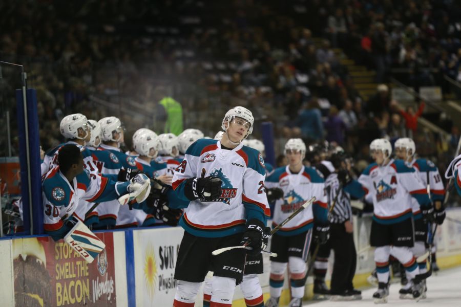 <who>Photo credit: KelownaNow - Rookie Nolan Foote named the game's first star</who>