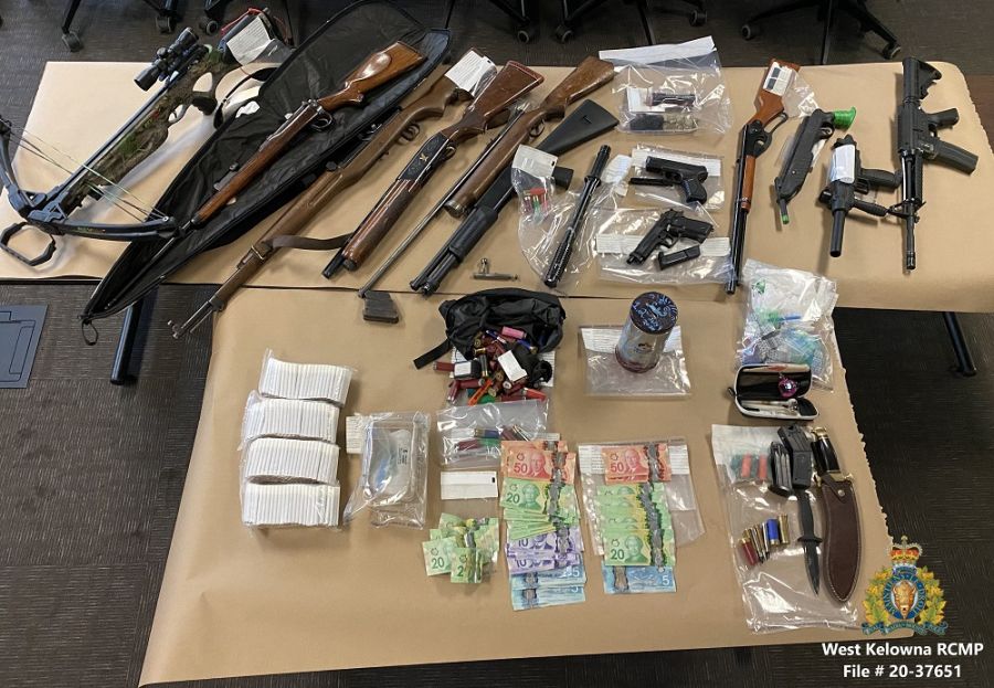 Drugs, weapons and cash seized from West Kelowna residence