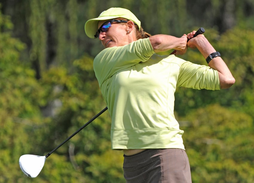 <who>Lorne White/KelownaNow </who>Linda Aikens of the Okanagan Golf Club is one of only a dozen golfers from Kelowna in the provincial tournament. 