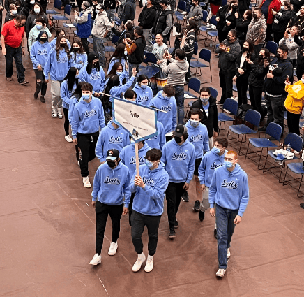 Syilx basketball team was the first to enter to the crowd.