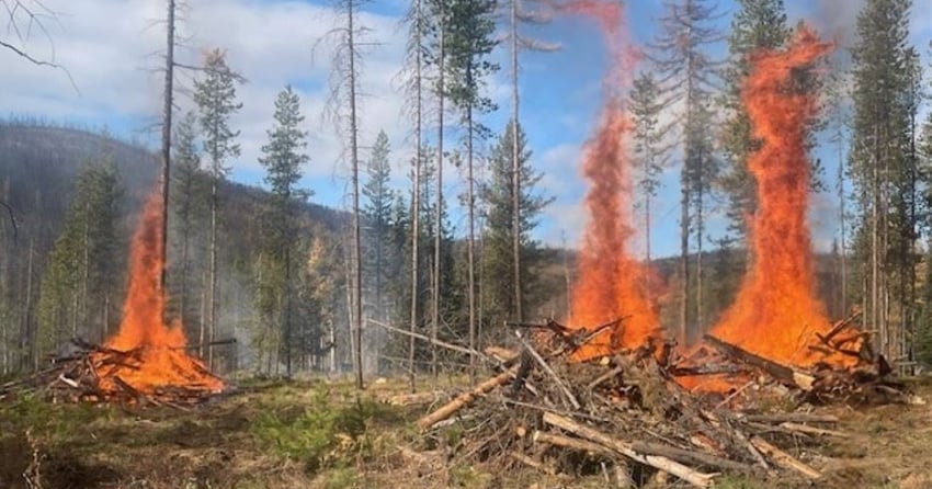 Pile burns up and down Okanagan Valley could be visible to residents, highway travellers