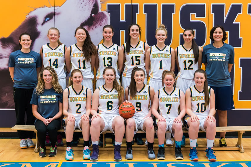 <who>Contributed </who>The Okanagan Mission Huskies won the Central Okanagan AA senior girls basketball championship on Wednesday by defeating the Immaculata Mustangs 80-55. They also earned the right to host the Okanagan Valley championship tournament beginning on Feb. 16. Members of the championship team are, from left, front: Cassidy deVeer (assistant coach), Malley Richardson, Jordan Robb, Sarah Howald, Jenna Robinson and Marin Felt. Back: Meghan Faust (head coach), Jordyn Pink, Emma Parmar, Karina Bagi, Kiara Gaspari, Hannah Walline, Reanne Mitchell and Lisa Nevoral (assistant coach).