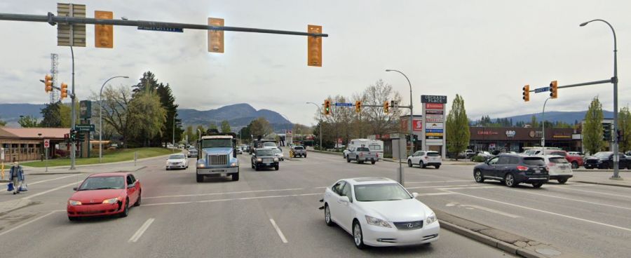 <who>Photo Credit: Google Streetview</who>Harvey Avenue and Dilworth Drive was the most dangerous intersection in Kelowna between 2017-21, with 469 recorded crashes.