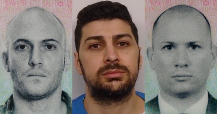 <who>Photo Credit: Coquitlam RCMP</who>Rabih “Robby” Alkhalil (centre) and the 2 accomplices.