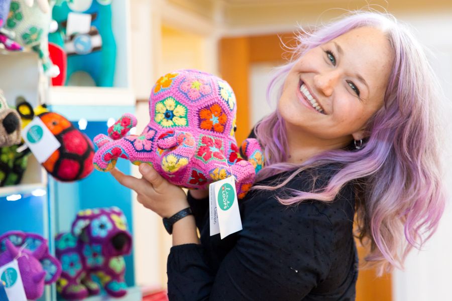 <who>Photo Credit: NowMedia</who> Tasha Andrusky is "obsessed" with creating crocheted animals