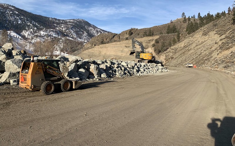 Rip rap to help rebuild damaged Coquihalla Highway