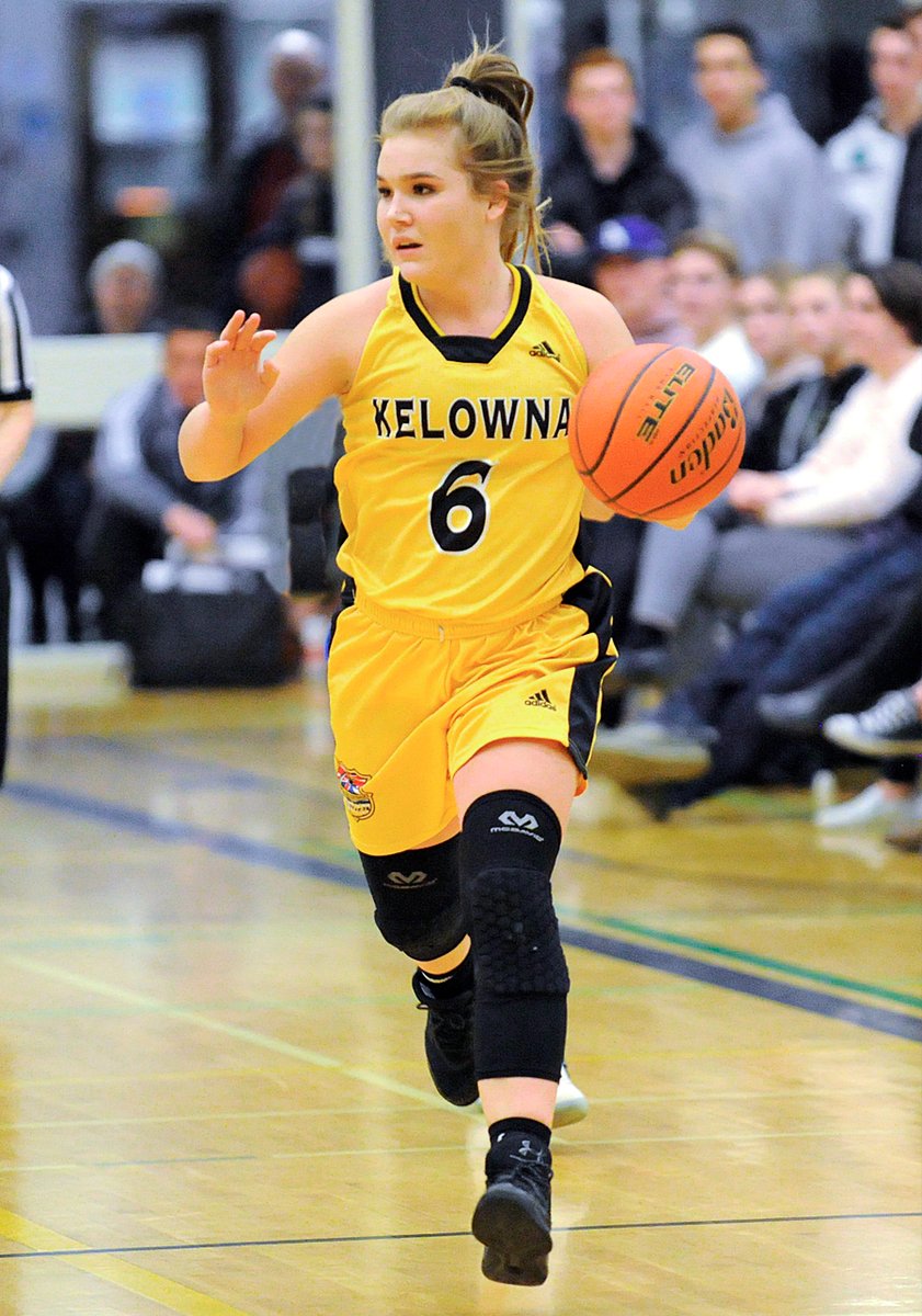 <who>Photo Credit: Lorne White/KelownaNow </who>Kassidy Day of the Owls hit three treys in an 11-point effort vs Abby Panthers.