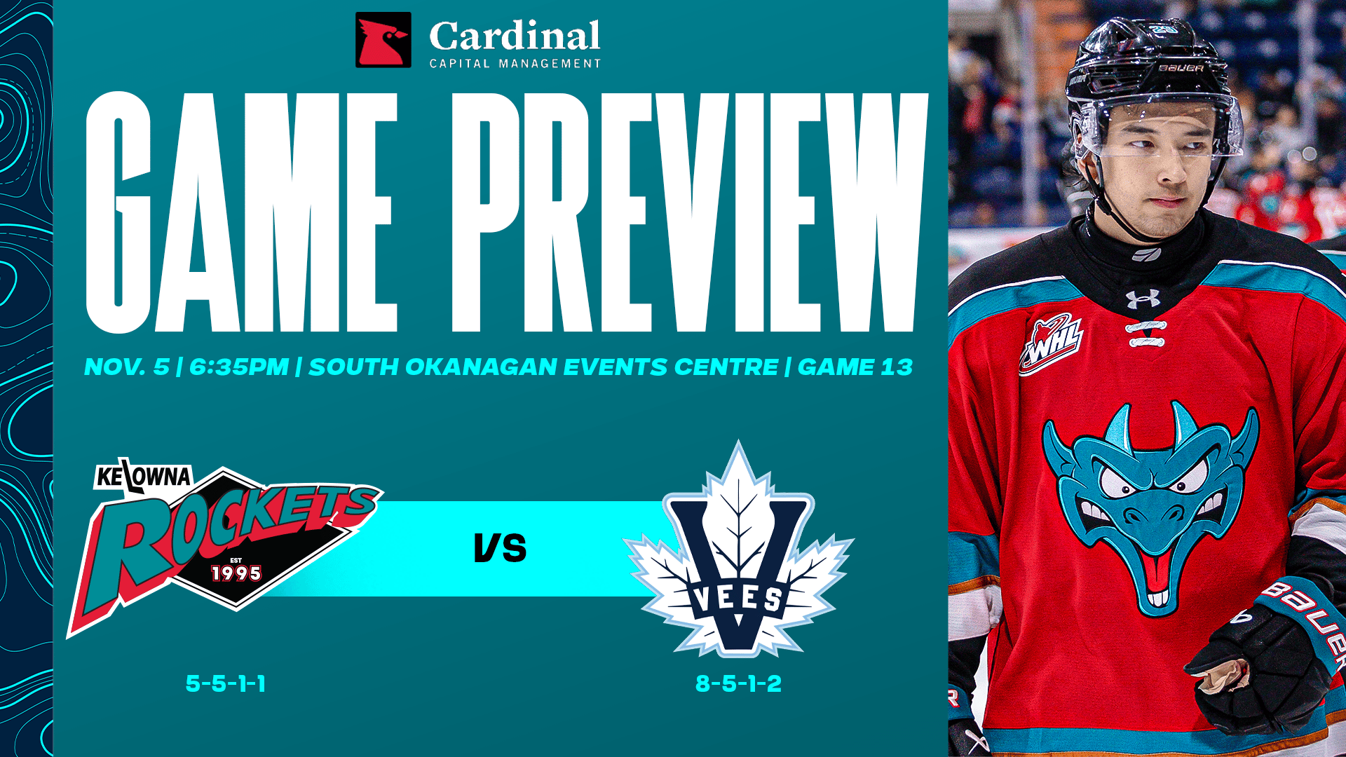 Game preview: Rockets head south tonight for midweek clash with Vees