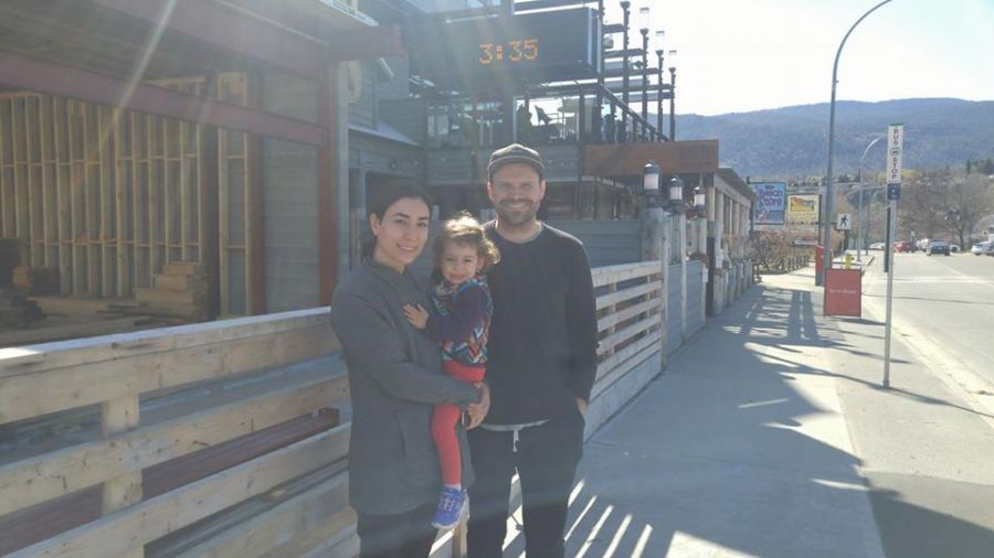 <who>Photo Credit: PentictonNow </who>Construction is well underway to build the new Elma Restaurant, which will be owned and operated by Michael and Ayse Barluk (seen here with their daughter Lara, 2). Ayse's parents have owned the Black Sea Motel since 1978.