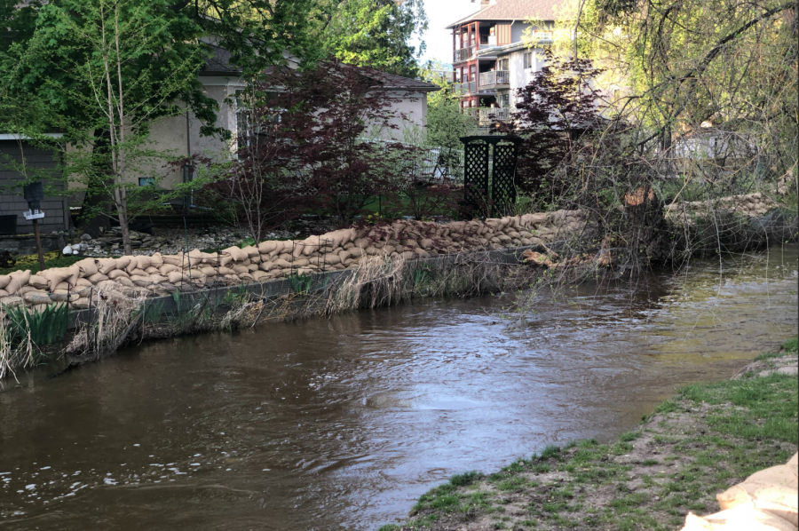 <who>Photo credit: KelownaNow</who>Mill Creek at the Buckland Avenue on May 6, 2018.