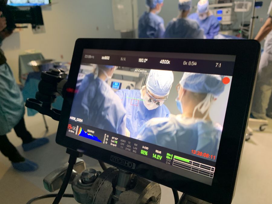 Behind the scenes of surgical film shoot at KGH