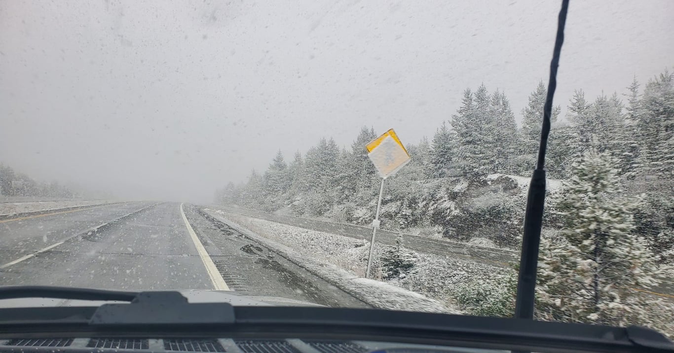 How about an August snowfall on the Okanagan Connector?