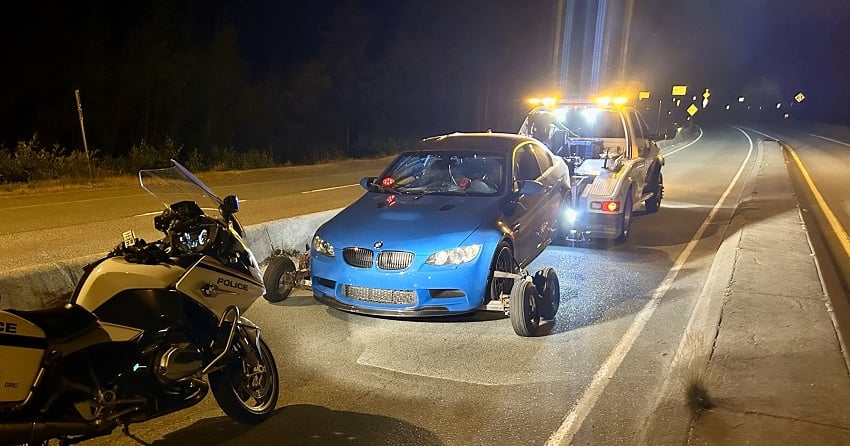 Driver, 21, busted going 114 km/h over speed limit on BC highway