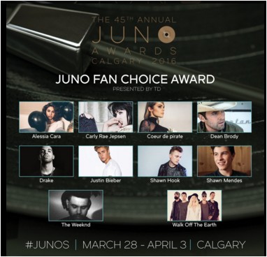 <who> The JUNO Awards on Twitter. 