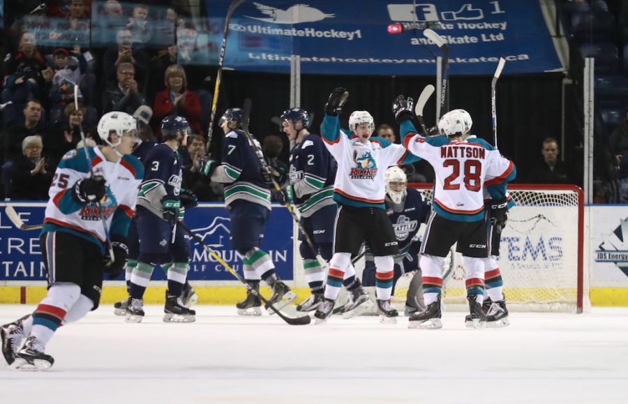 Photo credit KelownaNow - Leif Mattson with one goal in the game