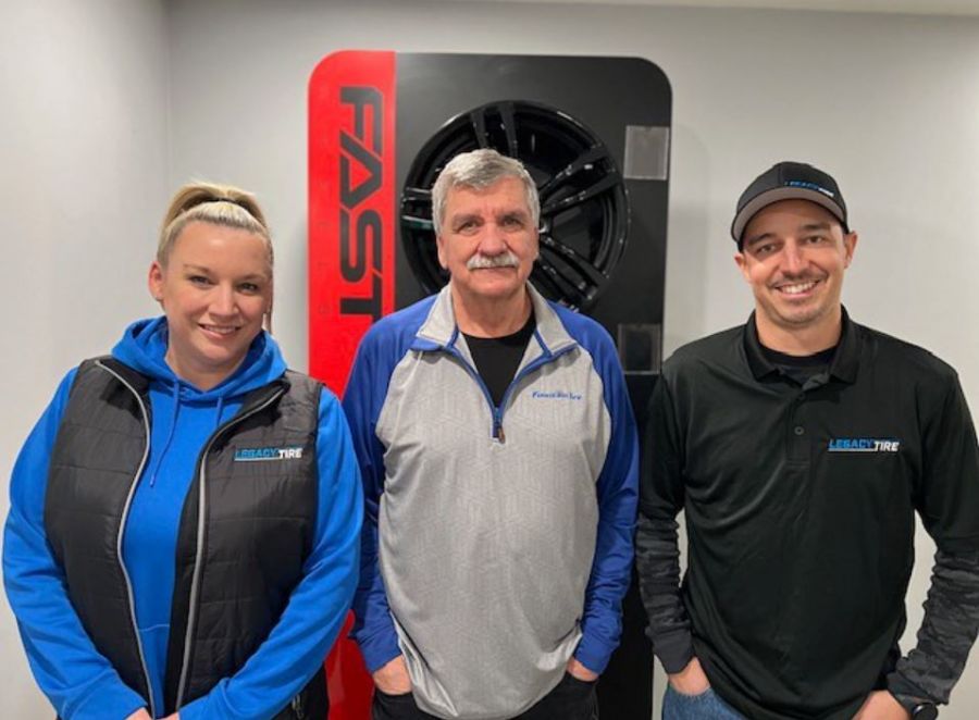 <who>Photo Credit: Contributed</who>Legacy Tire (L to R) Natasha Mondoux, Zack Irmen and Tyson Irmen.