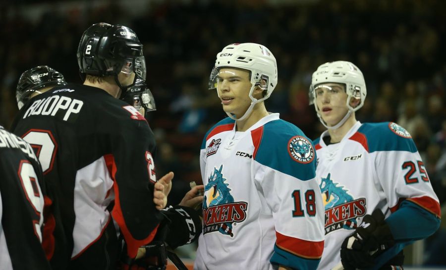 <who>Photo Credit: KelownaNow</who>There seemed to be heated discussions after every whistle.