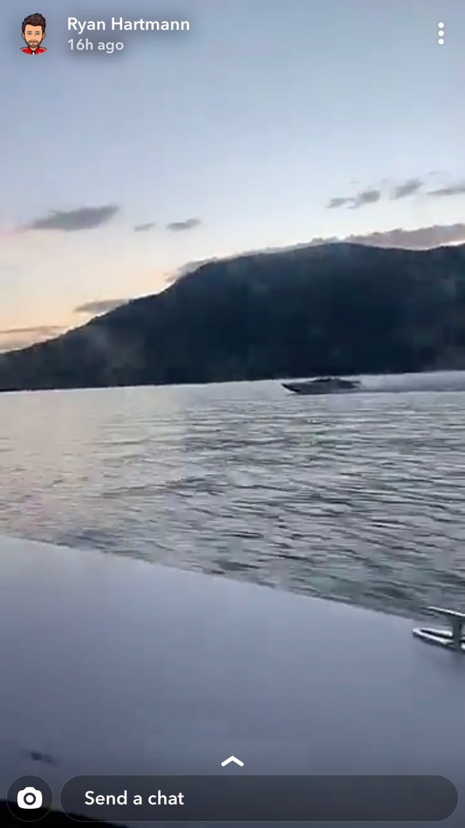 <who>Photo Credit: Contributed</who>Hartmann's "best friend" said they received Snapchat photos and videos that showed the two boats racing on Shuswap Lake shortly before the crash occurred on Sunday night.