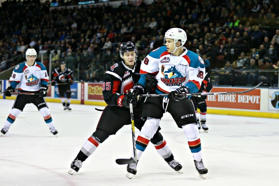 <who>Photo Credit: KelownaNow</who>Rockets fans got their first look at Carsen Twarynski, who made his home ice debut for the Rockets on Wednesday.