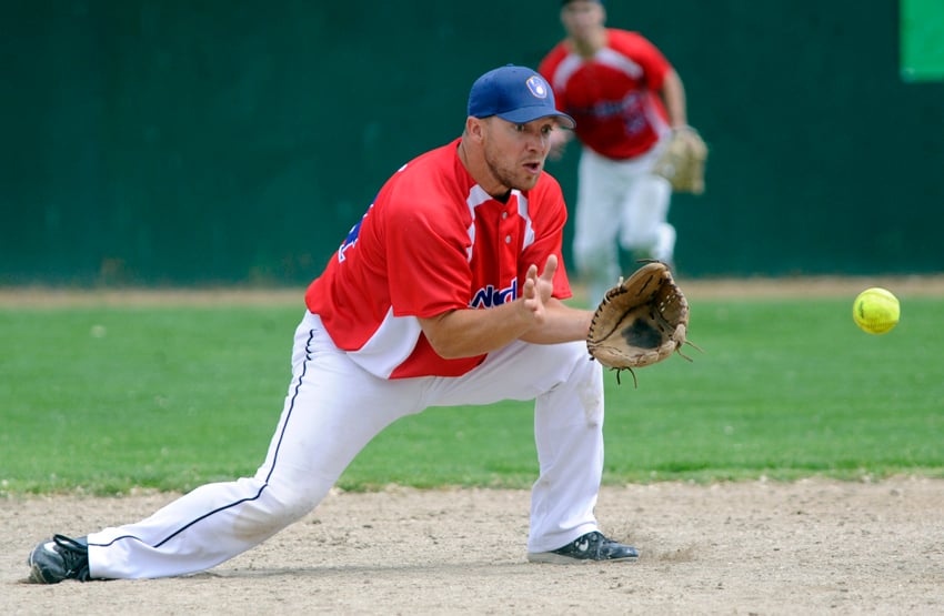 <who>Photo Credit: Lorne White/KelownaNow </who>Shortstop Darren Wiens was a defensive standout all weekend for the Kelowna All-Stars.