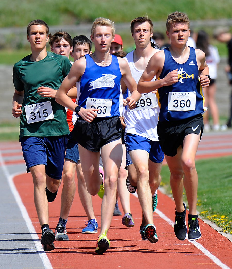 Summerland's Keagan Ingram (963) and Michael Schriemer (360) of OKM will represent the Okanagan zone at the B.C. Secondary Schools Track and Field Association Championships at the Apple Bowl beginning on Thursday.