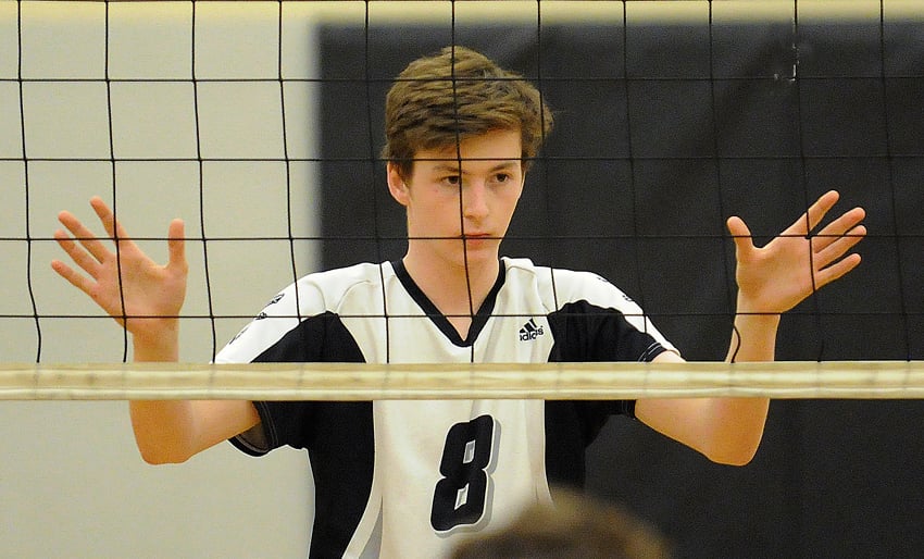 <who>Photo Credit: Lorne White/KelownaNow </who>Morgan Nichols of Oyama and George Elliot will set for Team BC boys' volleyball team at the Canada Summer Games.