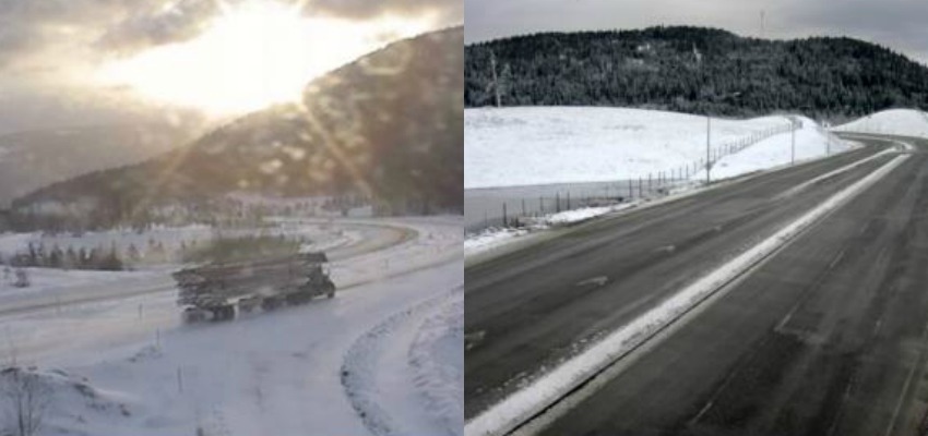 The Coquihalla Connector is reportedly slippery, slushy and foggy this Monday morning.