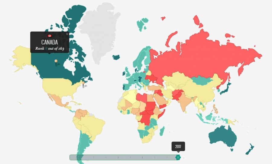 <who> 2017 Global Peace Index </who> 