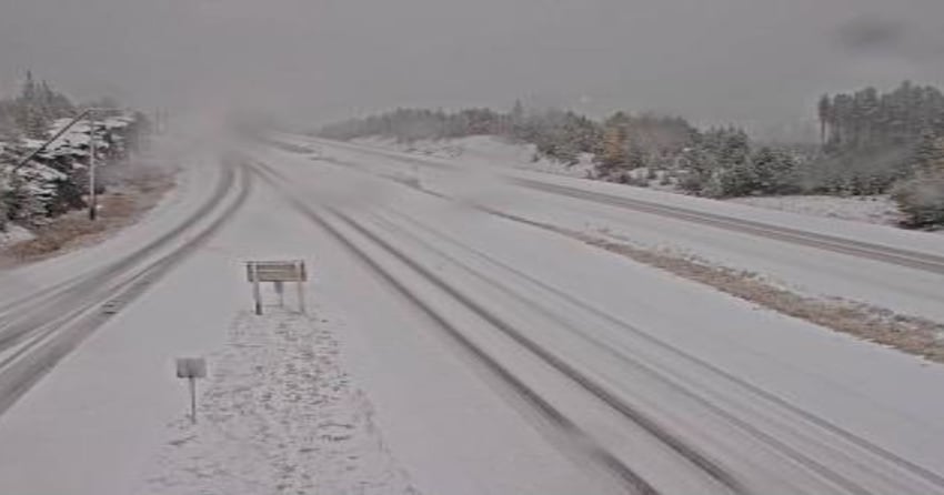 Snowfall on BC Interior highways ahead of weekend